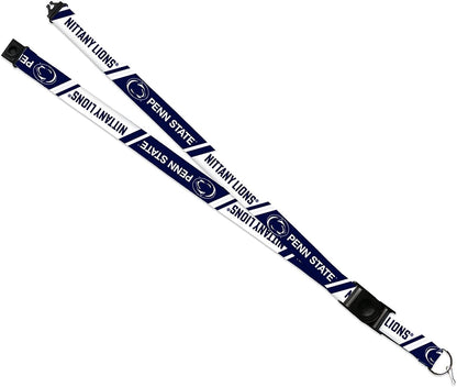Penn State University Nittany Lions Lanyard Keychain Double Sided 18 Inch Button Clip Safety Breakaway