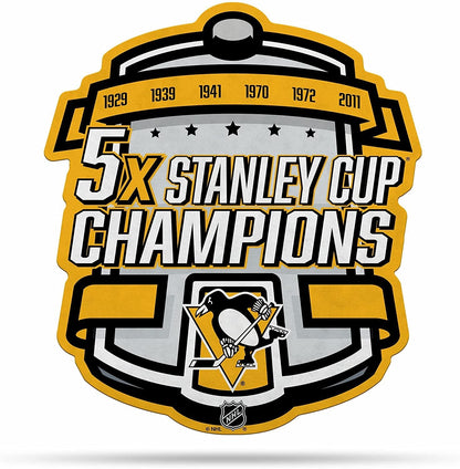 Pittsburgh Penguins 5x Champions Felt Pennant 18 Inch