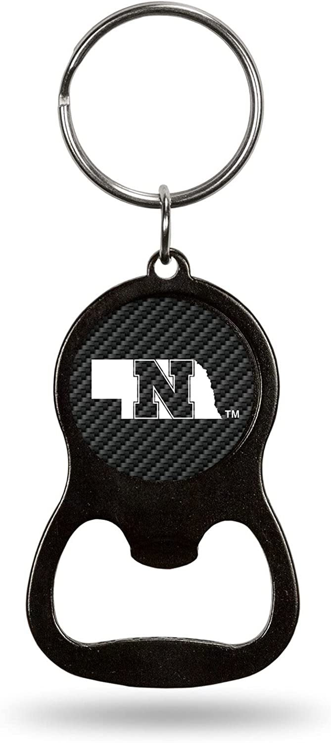 University of Nebraska Cornhuskers Keychain Bottle Opener Carbon Fiber Design Metal