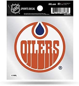 Edmonton Oilers 4x4 Inch Decal Sticker Retro Logo Clear Backing