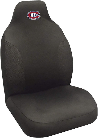 Montreal Canadiens Premium Embroidered Black Auto Bucket Seat Cover, 48x20 Inch, Elastic