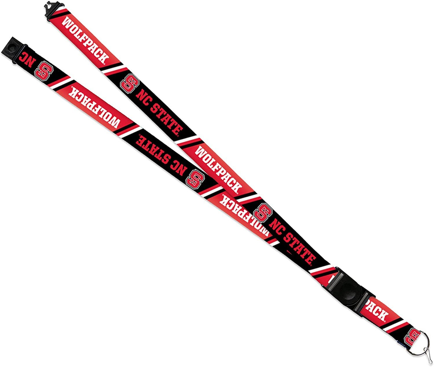 North Carolina State University Wolfpack Lanyard Keychain Double Sided 18 Inch Button Clip Safety Breakaway