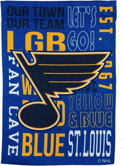 St Louis Blues Garden Flag Double Sided Fan Rules Design 13x18 Inch