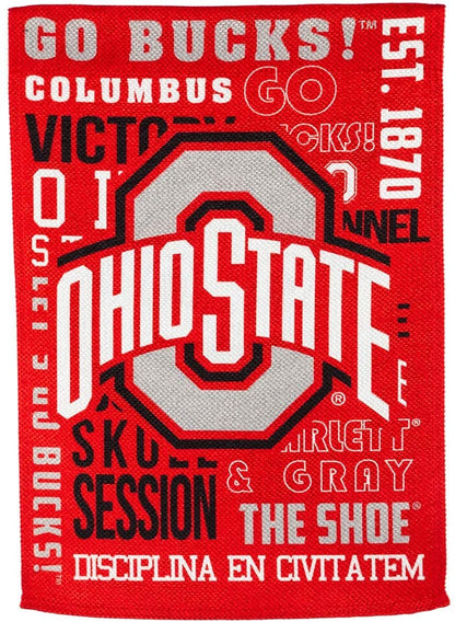 Ohio State University Buckeyes Premium Double Sided Banner Flag 28x44 Inch Fan Rules Design Indoor Outdoor