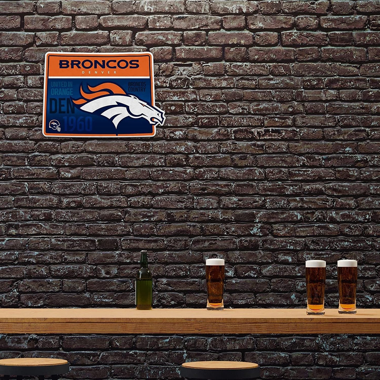 Denver Broncos Pennant State Shape 18 Inch Soft Felt