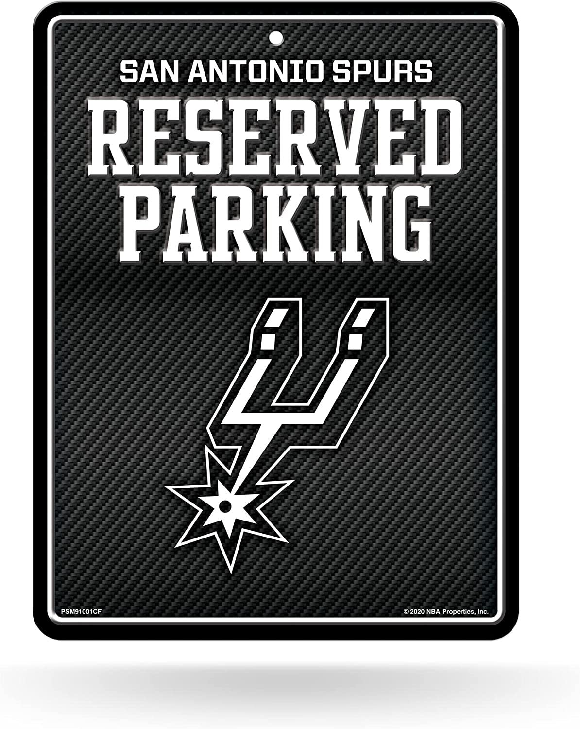 San Antonio Spurs Metal Parking Novelty Wall Sign 8.5 x 11 Inch Carbon Fiber Design