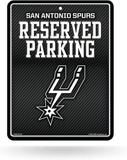 San Antonio Spurs Metal Parking Novelty Wall Sign 8.5 x 11 Inch Carbon Fiber Design