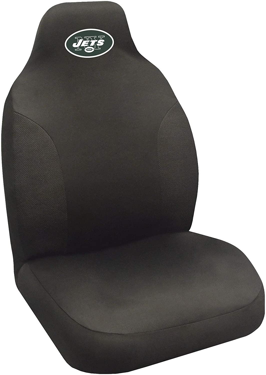 New York Jets Premium Embroidered Black Auto Bucket Seat Cover, 48x20 Inch, Elastic