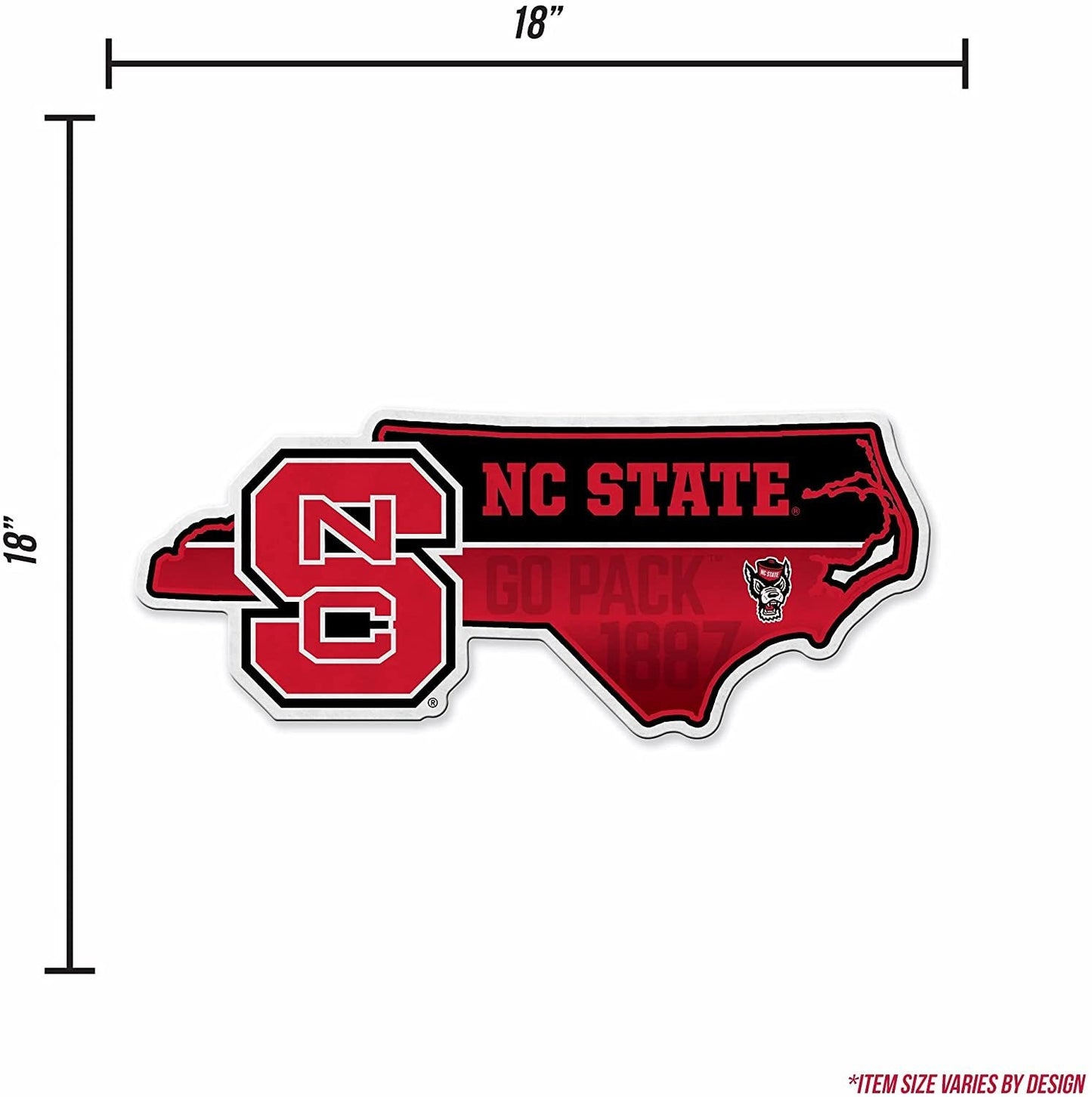 North Carolina State University Wolfpack 18 Inch Soft Felt Pennant, State Shape