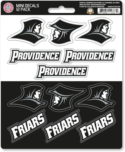 Providence College Friars	 12-Piece Mini Decal Sticker Set, 5x6 Inch Sheet, Gift for football fans for any hard surfaces around home, automotive, personal items