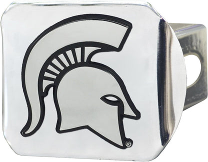 Michigan State University Spartans Hitch Cover Solid Metal with Raised Chrome Metal Emblem 2" Square Type III