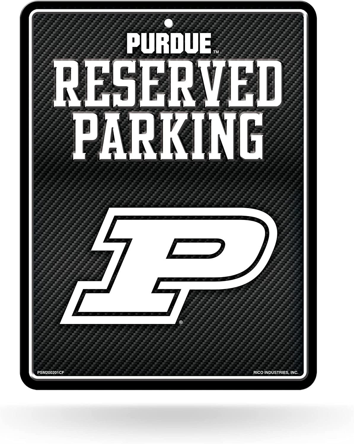 Purdue University Boilermakers Metal Parking Novelty Wall Sign 8.5 x 11 Inch Carbon Fiber Design
