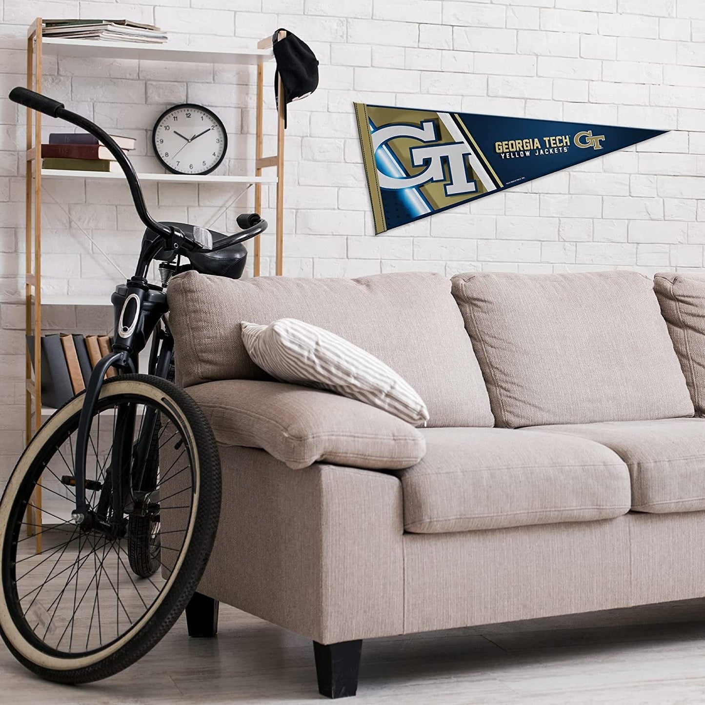 Georgia Tech Yellow Jackets Soft Felt Pennant, Primary Design, 12x30 Inch, Easy To Hang