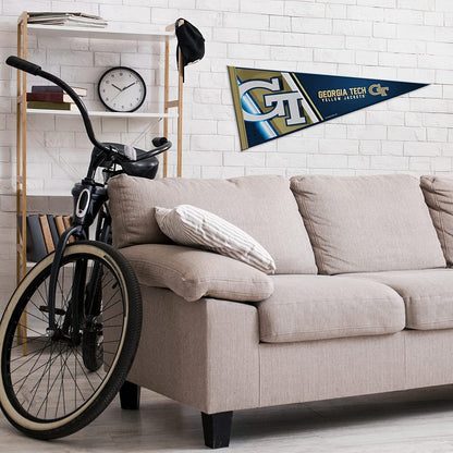 Georgia Tech Yellow Jackets Soft Felt Pennant, Primary Design, 12x30 Inch, Easy To Hang