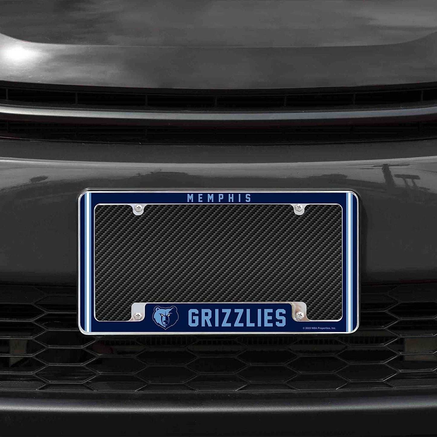 Memphis Grizzlies Metal License Plate Frame Chrome Tag Cover Alternate Design 6x12 Inch