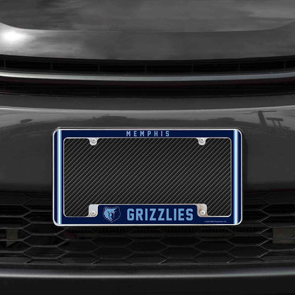 Memphis Grizzlies Metal License Plate Frame Chrome Tag Cover Alternate Design 6x12 Inch