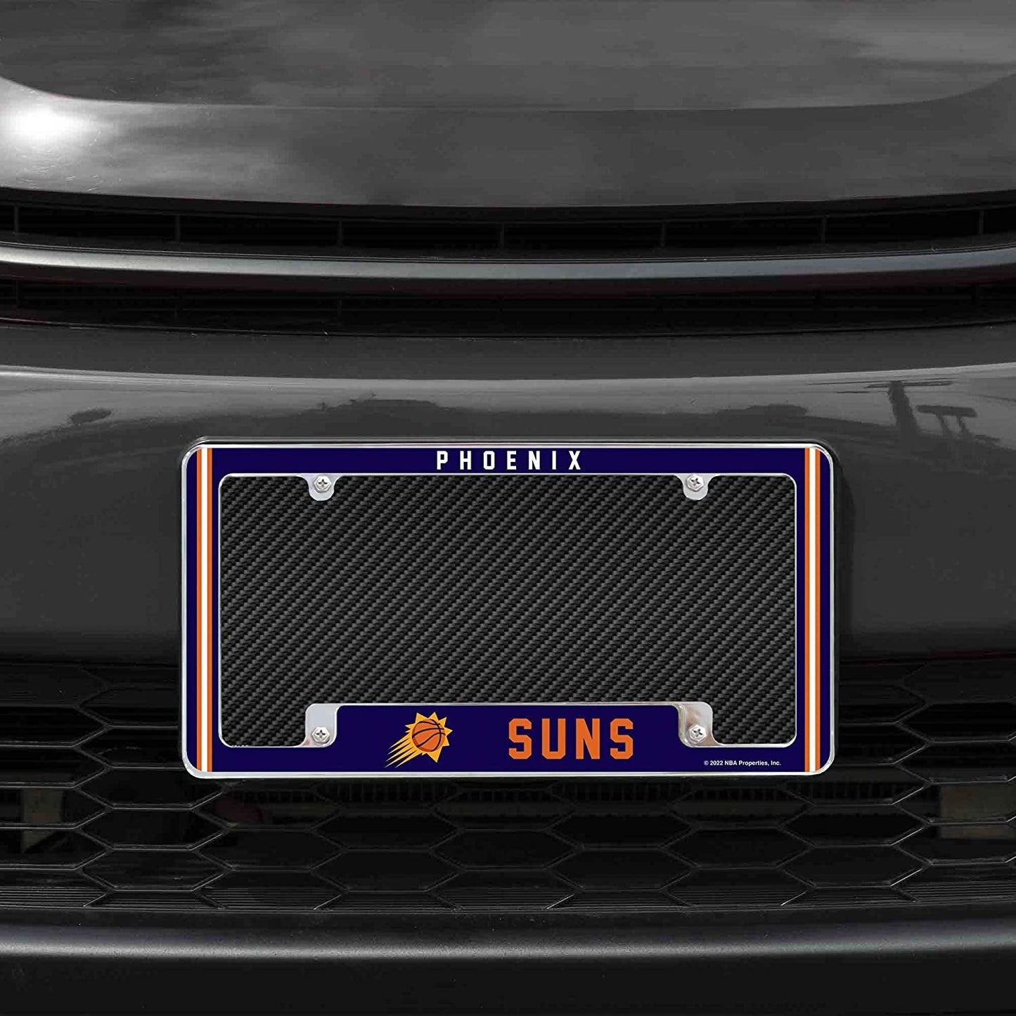 Phoenix Suns Metal License Plate Frame Chrome Tag Cover Alternate Design 6x12 Inch