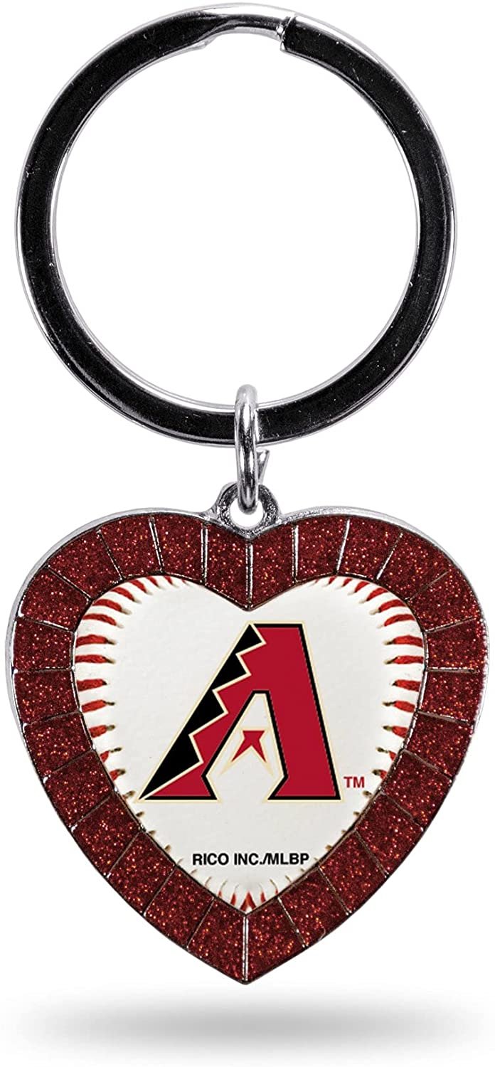 Arizona Diamondbacks Keychain Rhinestone Heart Decal Emblem Team Color Baseball