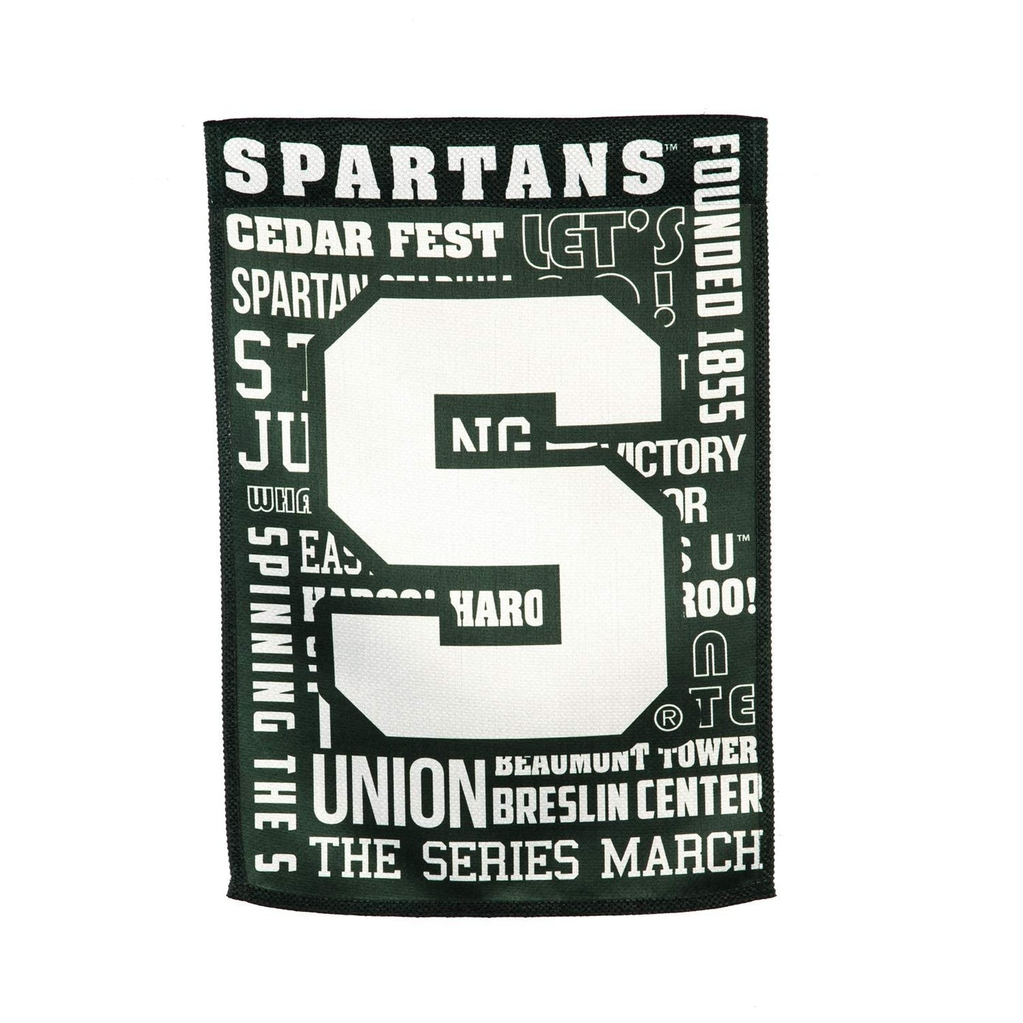 Michigan State University Spartans Premium Double Sided Garden Flag Banner, Fan Rules Design, 13x18 Inch, Display Stand Sold Seperately, Officially Licensed