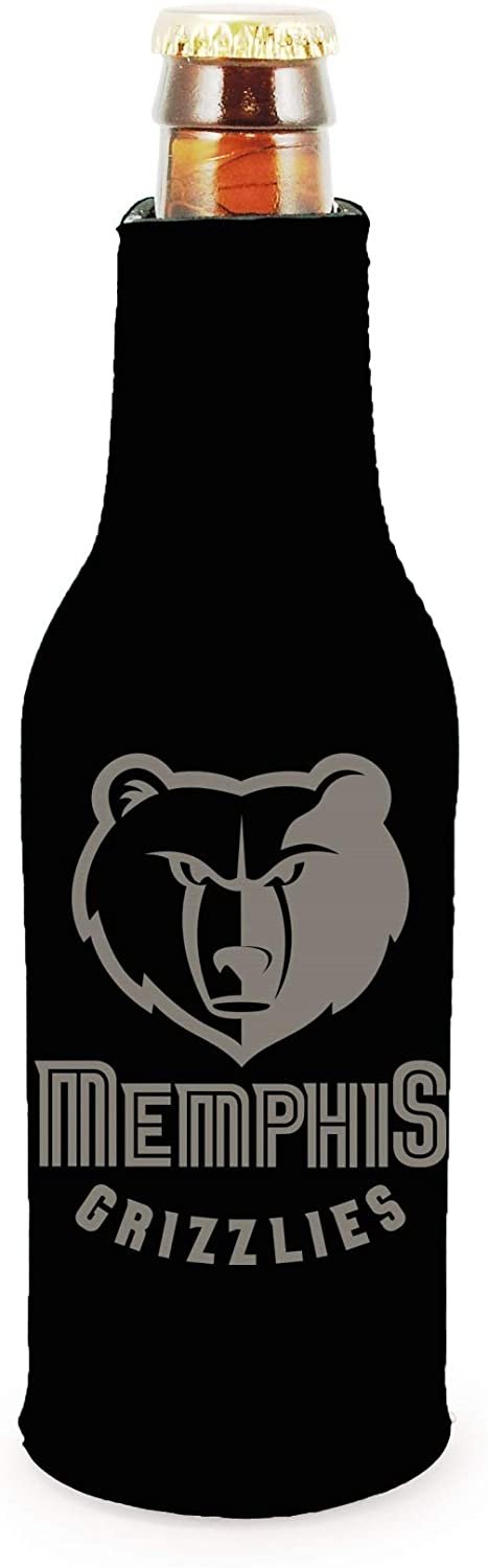 Memphis Grizzlies 2-Pack Tonal Black Design Zipper Bottle Neoprene Beverage Insulator Holder Basketball