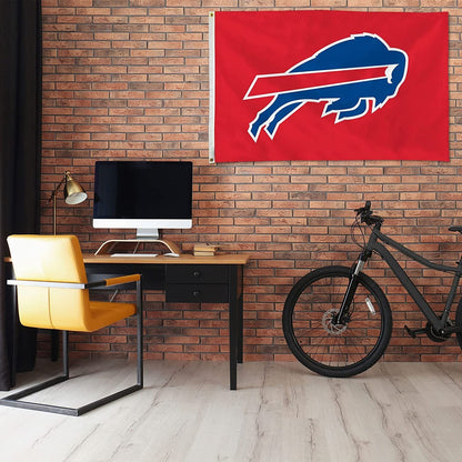 Buffalo Bills Premium 3x5 Foot Flag Banner, Metal Grommets, Indoor Outdoor, Single Sided