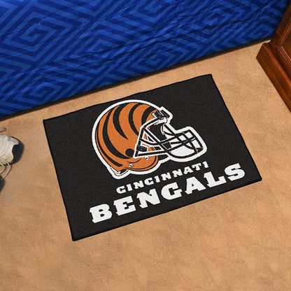 Cincinnati Bengals Floor Mat Area Rug, 20x30 Inch, Nylon, Anti-Skid Backing