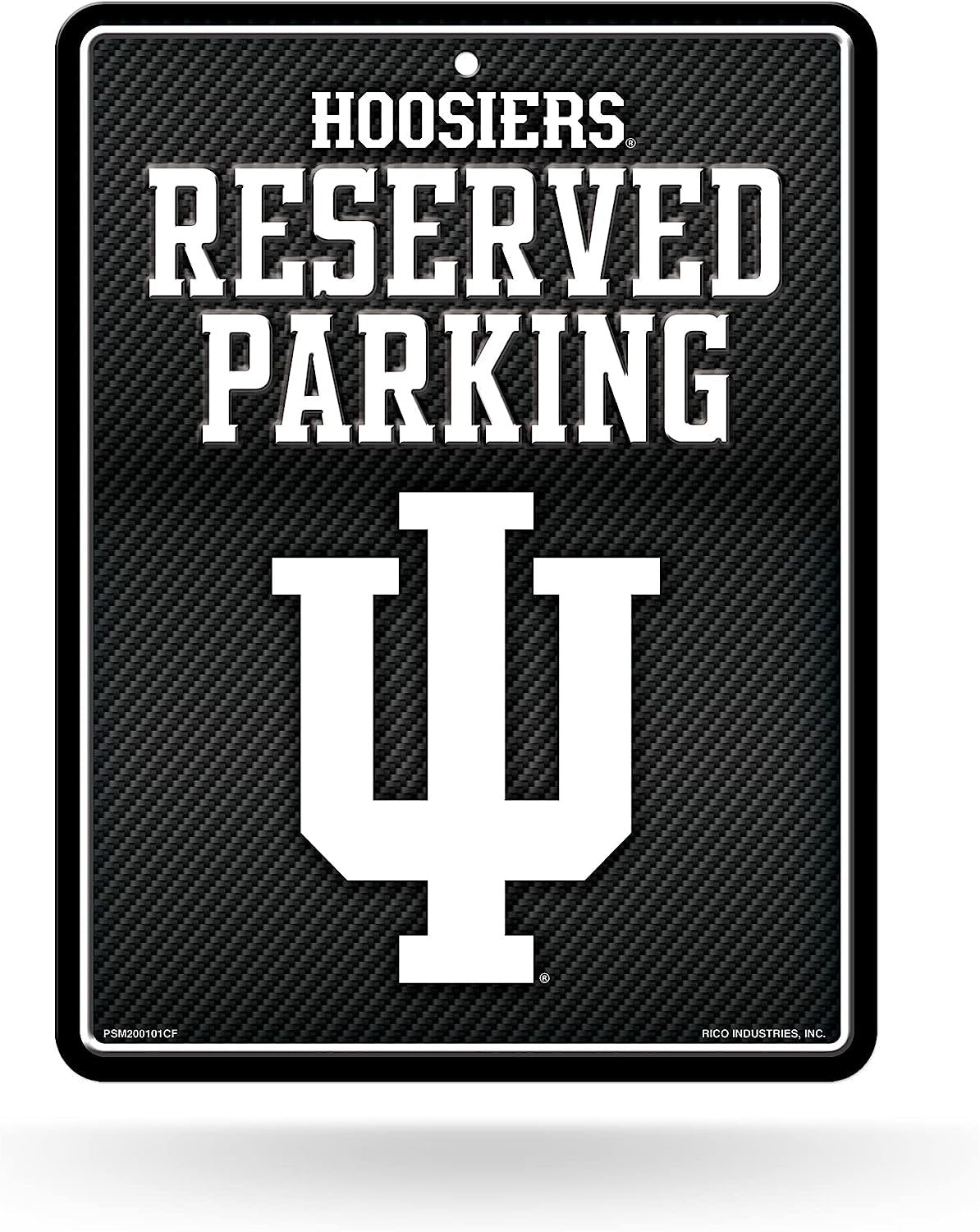 Indiana University Hoosiers Metal Parking Novelty Wall Sign 8.5 x 11 Inch Carbon Fiber Design