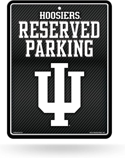 Indiana University Hoosiers Metal Parking Novelty Wall Sign 8.5 x 11 Inch Carbon Fiber Design