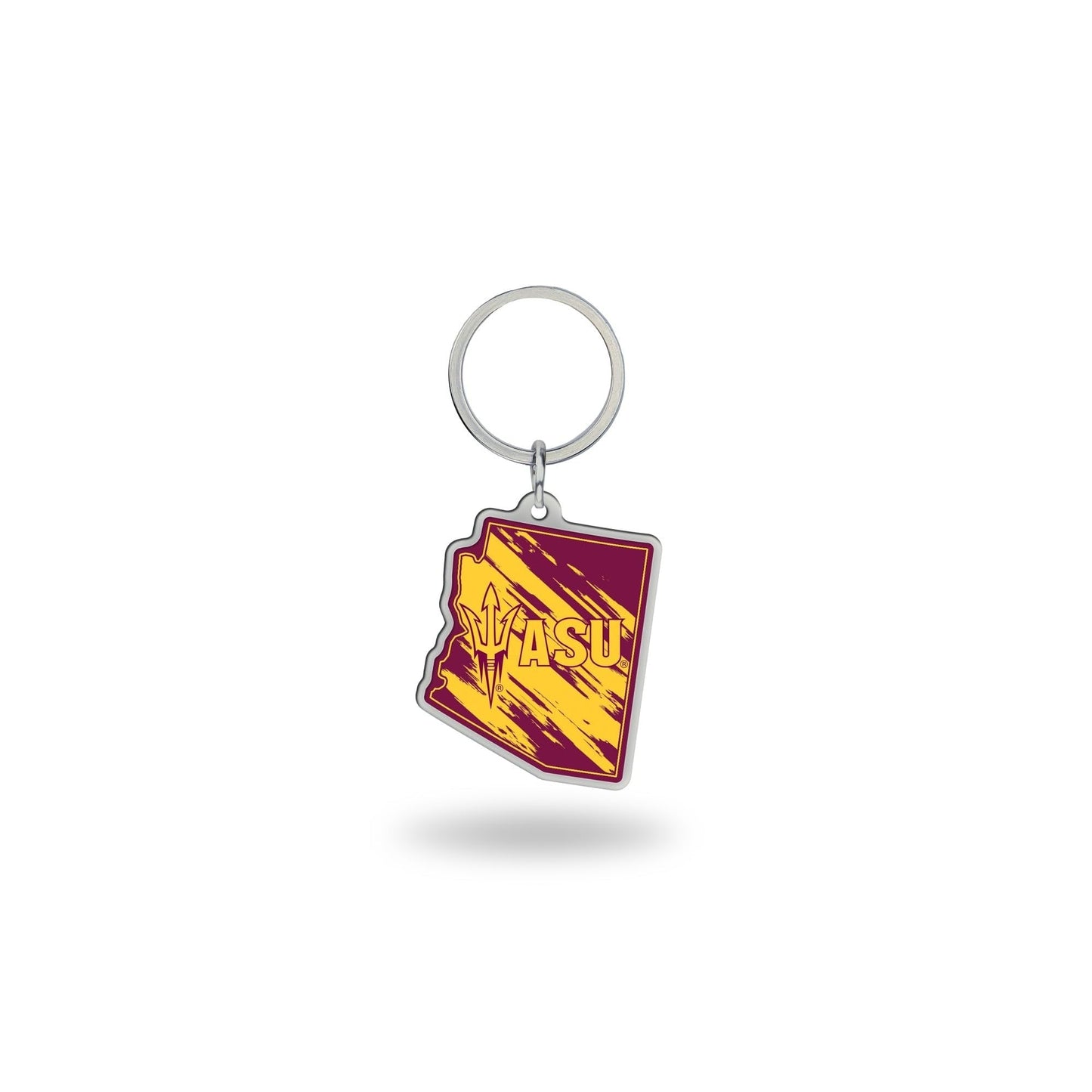 Arizona State University Sun Devils Metal Keychain, State Shaped