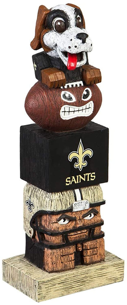 New Orleans Saints Tiki Totem Garden Statue, Hand Painted Resin, 16 Inch, Indoor Outdoor Decor, Officially Licensed