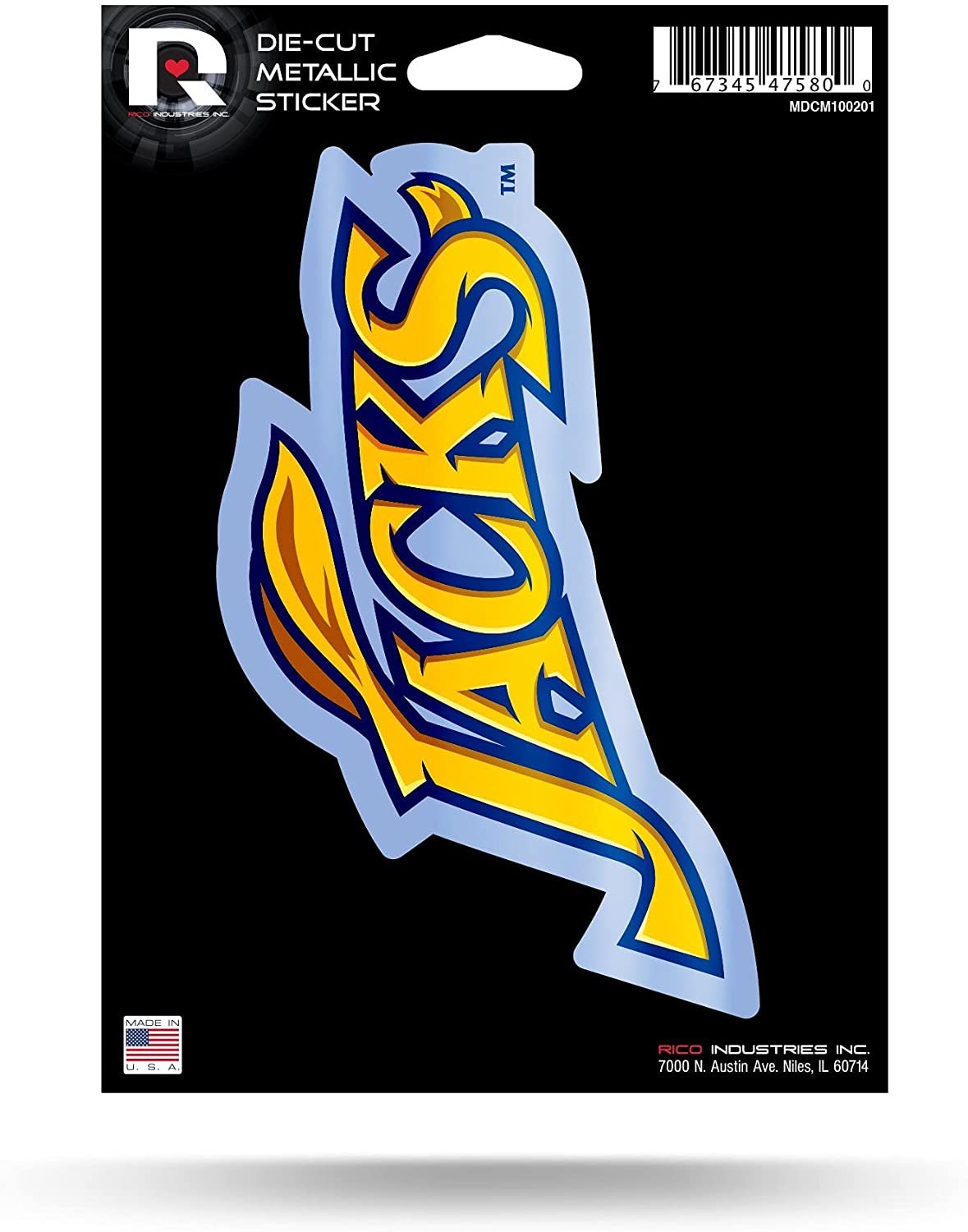 South Dakota State University Jackrabbits 5 Inch Sticker Decal Metallic Shimmer Design Flat Vinyl