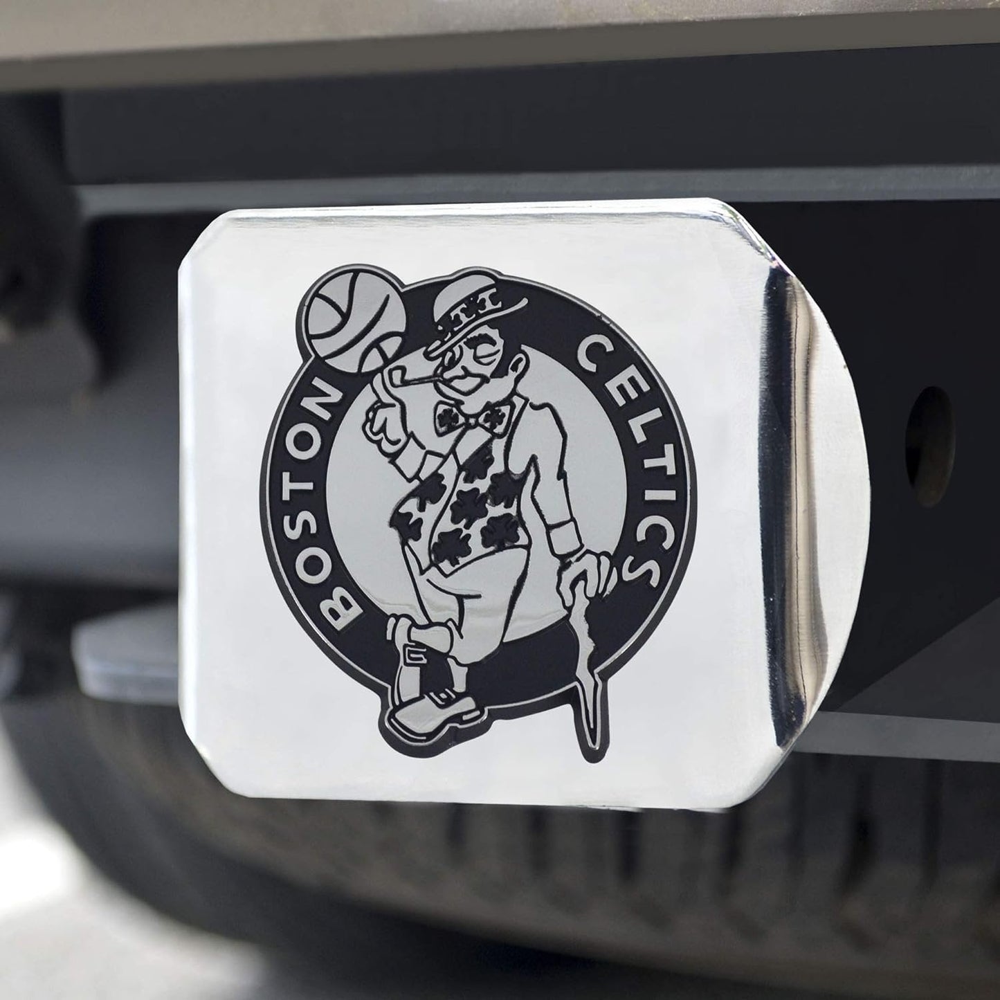 Boston Celtics Hitch Cover Solid Metal with Raised Chrome Metal Emblem 2" Square Type III