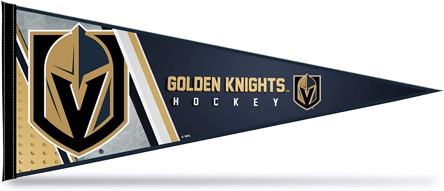 Vegas Golden Knights Soft Felt Pennant, Primary Design, 12x30 Inch, Easy To Hang