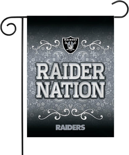 Las Vegas Raiders Premium Double Sided Garden Flag Banner, 13x18 Inch, Display Pole Sold Separately