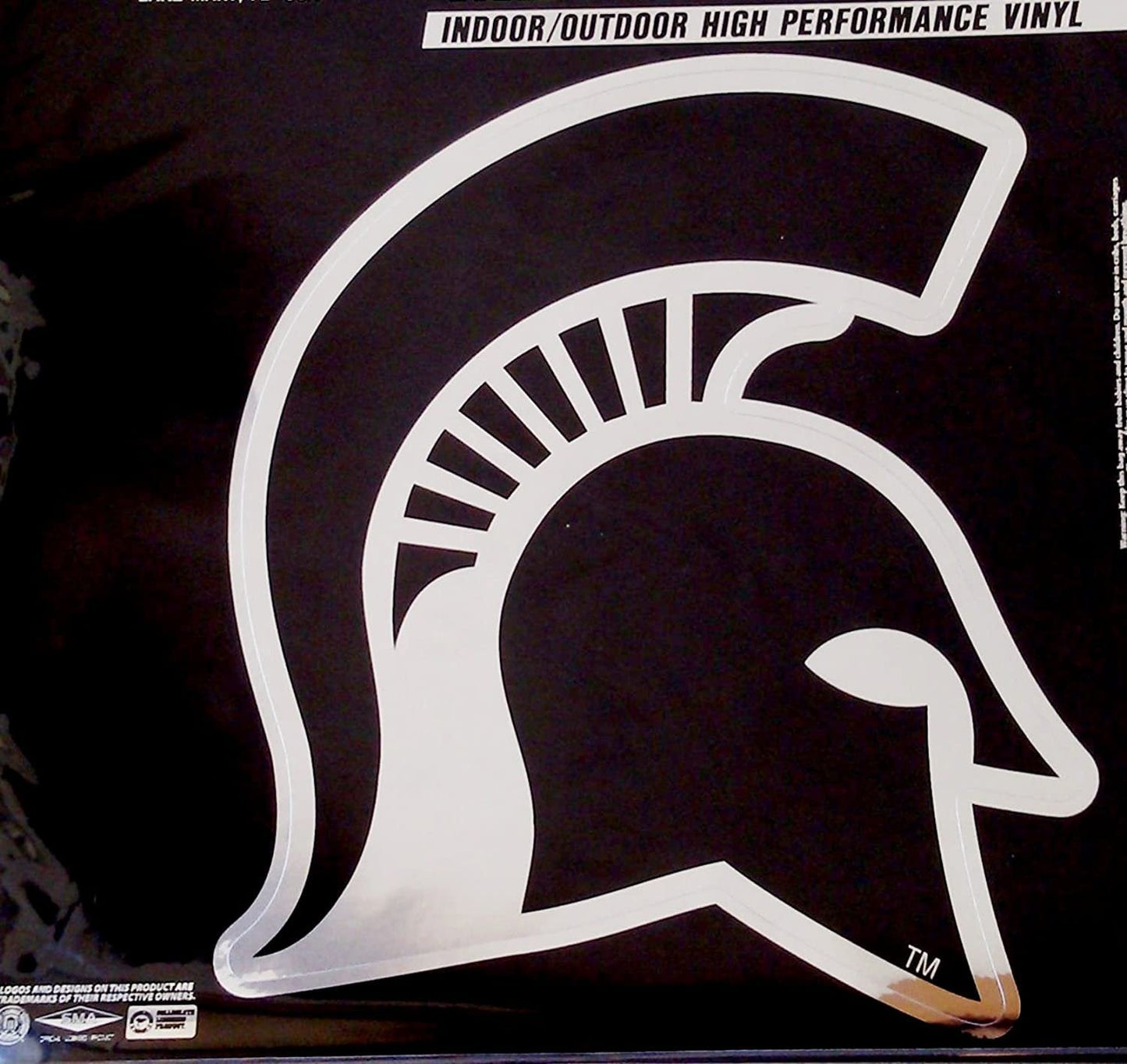 Michigan State University Spartans 12 Inch Magnet, Metallic Chrome Shimmer Design, Vinyl Die Cut, Auto Home Heavy Duty