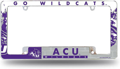 Abilene Christian University Wildcats Metal License Plate Frame Chrome Tag Cover All Over Design 6x12 Inch