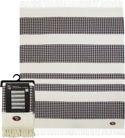 San Francisco 49ers Throw Blanket Waffle Weave Jacquard, 50x60 Inch, Unisex-Adult, 100% Acrylic