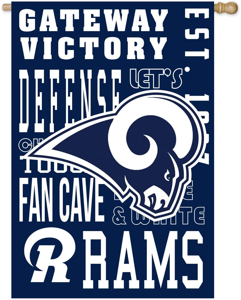 Los Angeles Rams Premium Garden Flag Banner, Double Sided, Fan Rules Style, 13x18 Inch