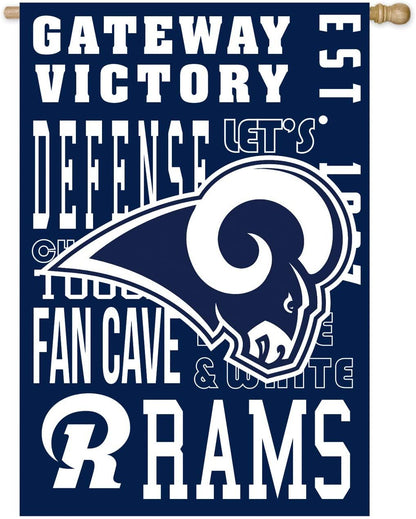 Los Angeles Rams Premium Garden Flag Banner, Double Sided, Fan Rules Style, 13x18 Inch
