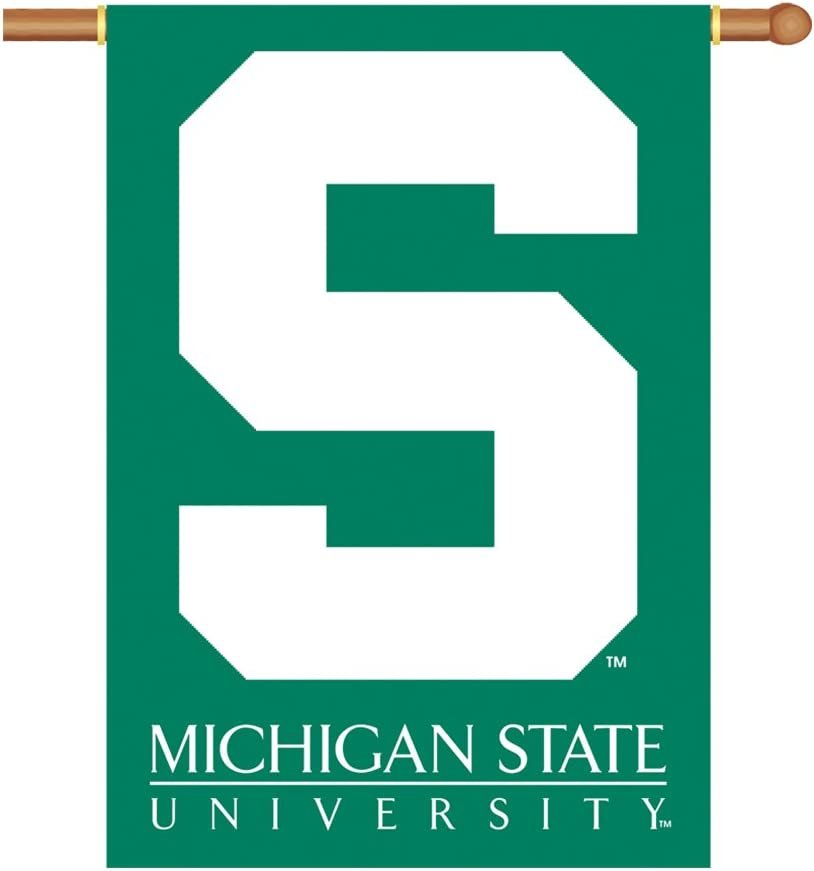 Michigan State University Spartans Premium 2-Sided 28x40 Inch Banner Flag with Pole Sleeve