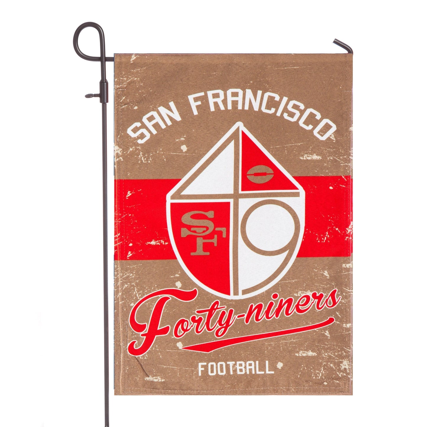 San Francisco 49ers Premium Double Sided Linen Garden Flag Banner, Vintage Design, 13x18 Inch