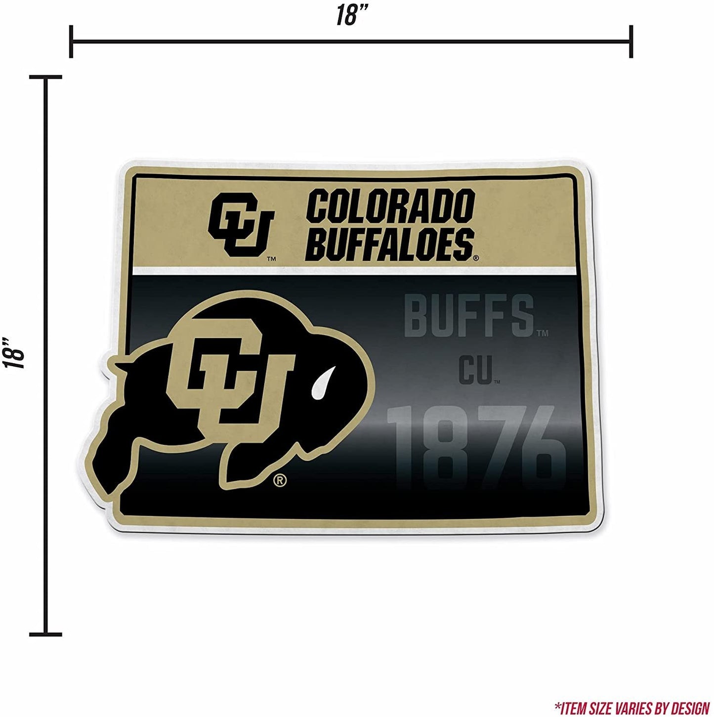 University of Colorado Buffaloes 18 Inch Super Soft Felt Pennant, State Shape, Wall Decoration