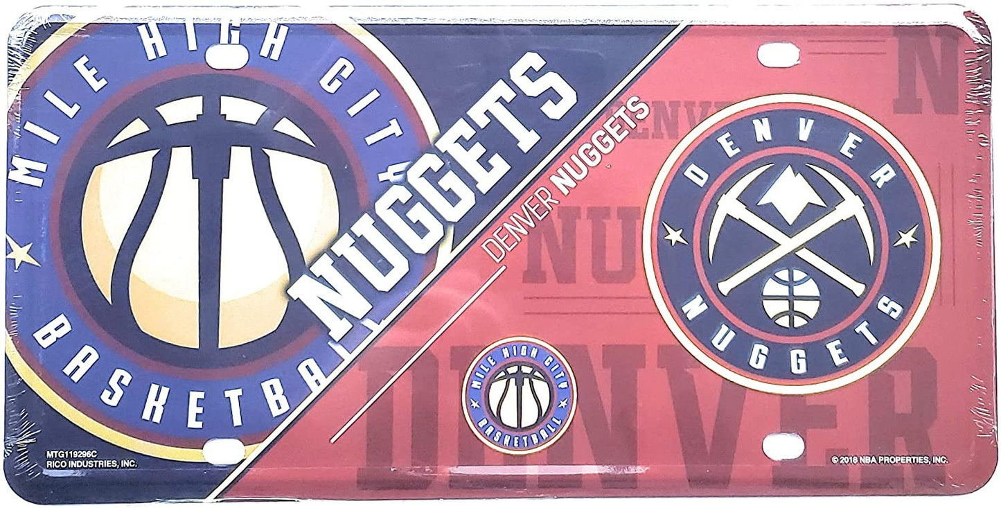 Denver Nuggets Metal Tag License Plate Novelty 6x12 Inch Split Design