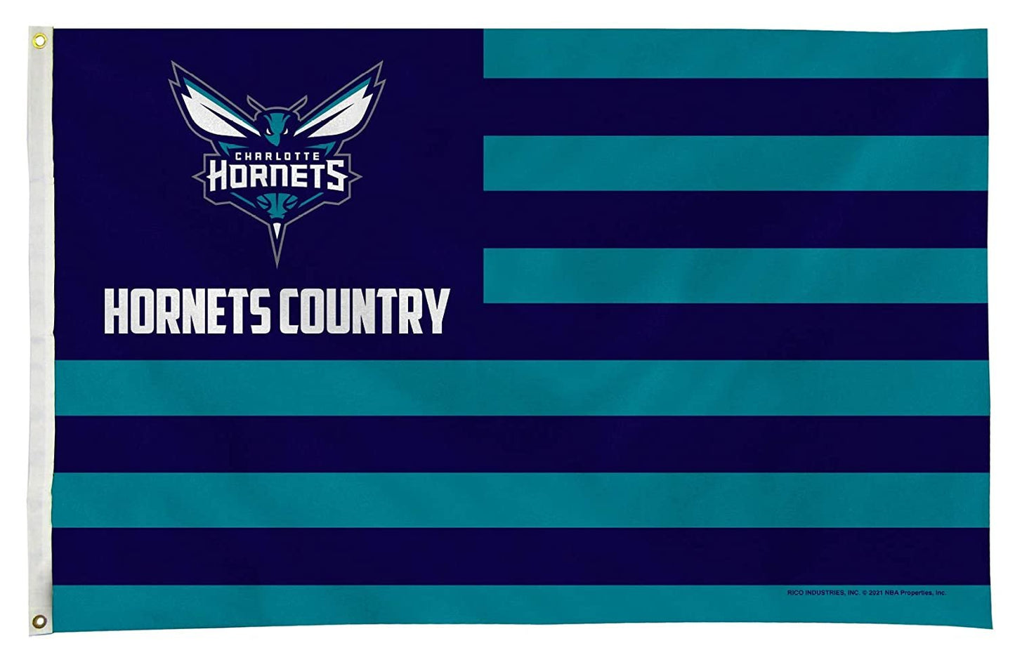 Charlotte Hornets Premium 3x5 Feet Flag Banner, Country Design, Metal Grommets, Outdoor Use, Single Sided