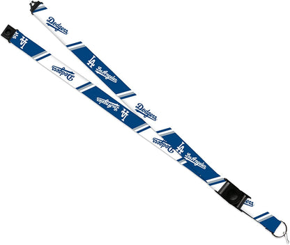 Los Angeles Dodgers Lanyard Keychain Double Sided 18 Inch Button Clip Safety Breakaway
