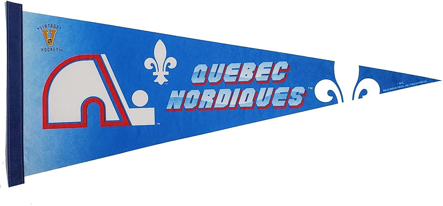 Quebec Nordiques Pennant RETRO Vintage Design Felt 12x30 Inch