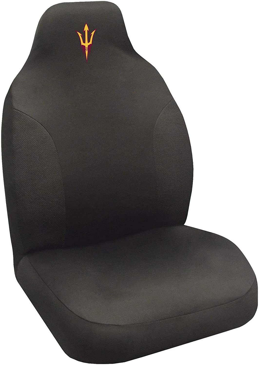 Arizona State University Sun Devils Premium Embroidered Black Auto Bucket Seat Cover, 48x20 Inch, Elastic