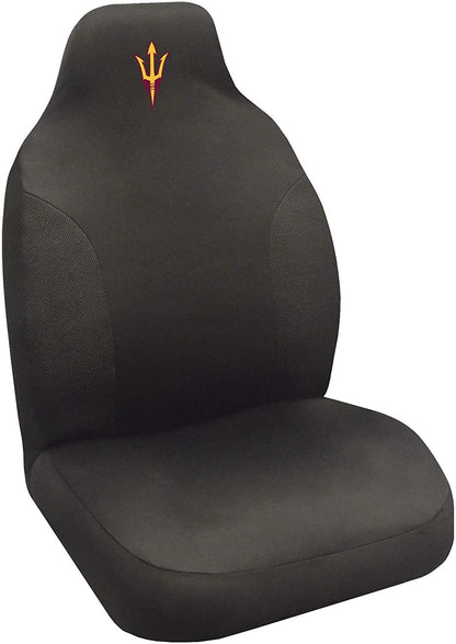 Arizona State University Sun Devils Premium Embroidered Black Auto Bucket Seat Cover, 48x20 Inch, Elastic
