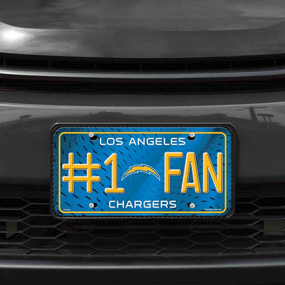 Los Angeles Chargers #1 Fan Metal License Plate Tag
