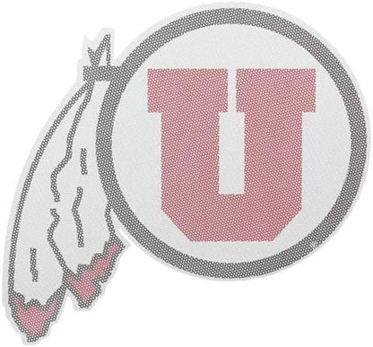 University of Utah Utes 8 Inch Perforated Auto Window Film Decal One-Way Vision Exterior Application